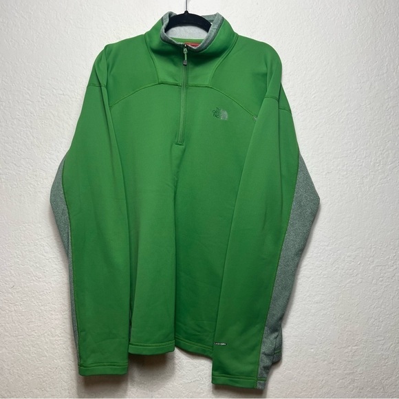 The North Face Men's Half Zip Long Sleeve Sweater Green - Picture 1 of 9